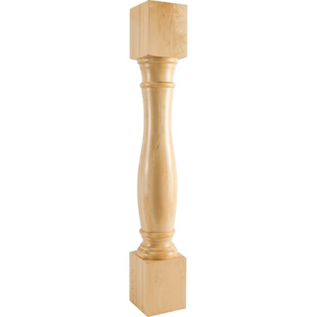 Hardware Resources 6" Wx6"Dx42"H Rubberwood Turned Post P1-6-42-RW